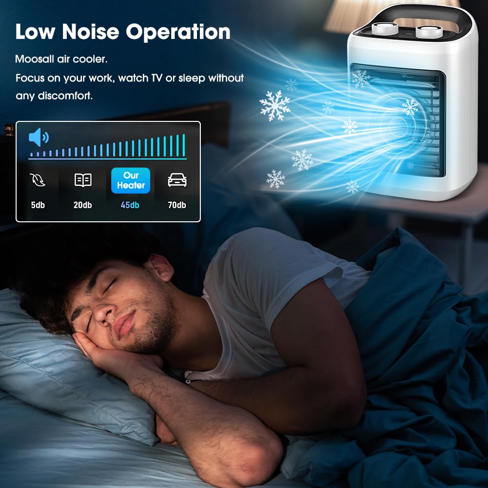 Portable Air Conditioners, Personal Evaporative Air Cooler with 6 Wind Speeds Small Air Conditioner Fan, Desktop Cooling Fan for Room, Office, Bedroom, Camping