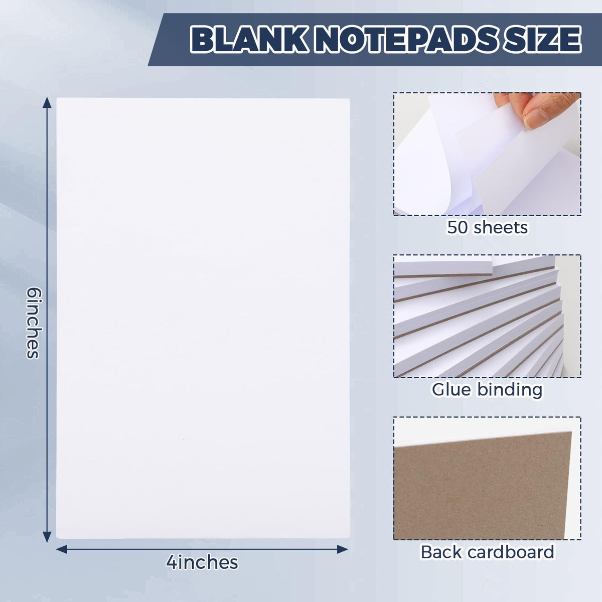 Thboxes 10 Pack Note Pads, 4"x 6" Writing Pads Scratch Pad 50 Sheets per Pad Small Memo Pad Server Notepad Blank Notepads for Office School Home To Do Lists Grocery List