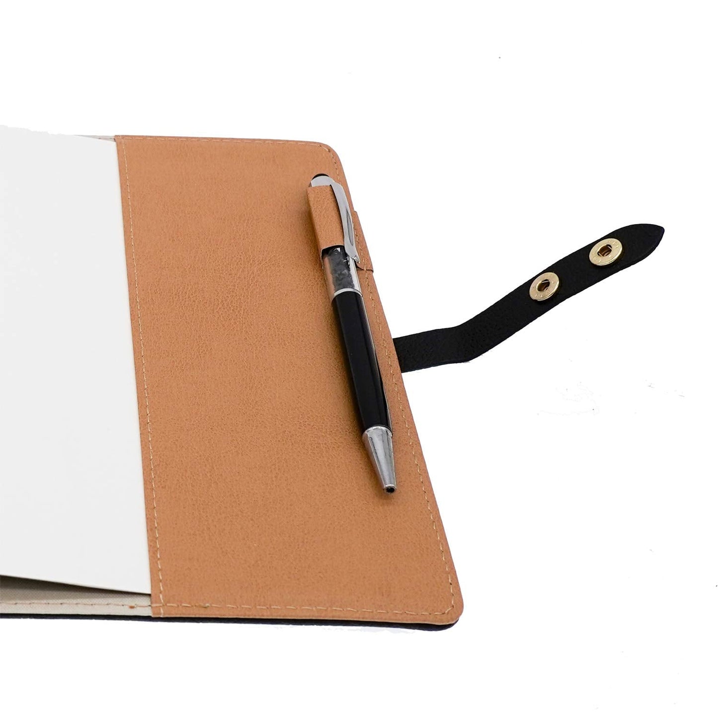 BenOpinion Hardcover Notebook Set - Thick Classic Ruled Premium Paper Notebook with Pen Loop and Pen, A5 192 Pages, Soft Faux Leather Hardcover Cover with Buckle(Black)