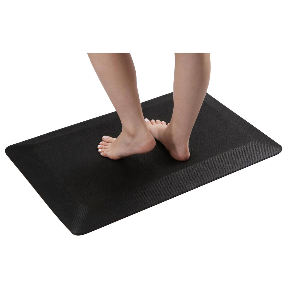 17 x 24 Inch Anti Fatigue Comfort Mat, 1 Inch Extra Thick Waterproof Mat, Non-Slip Standing Desk Mat for Offices, Home, Garages (Black, 24" L x 17" W x 1" Th)
