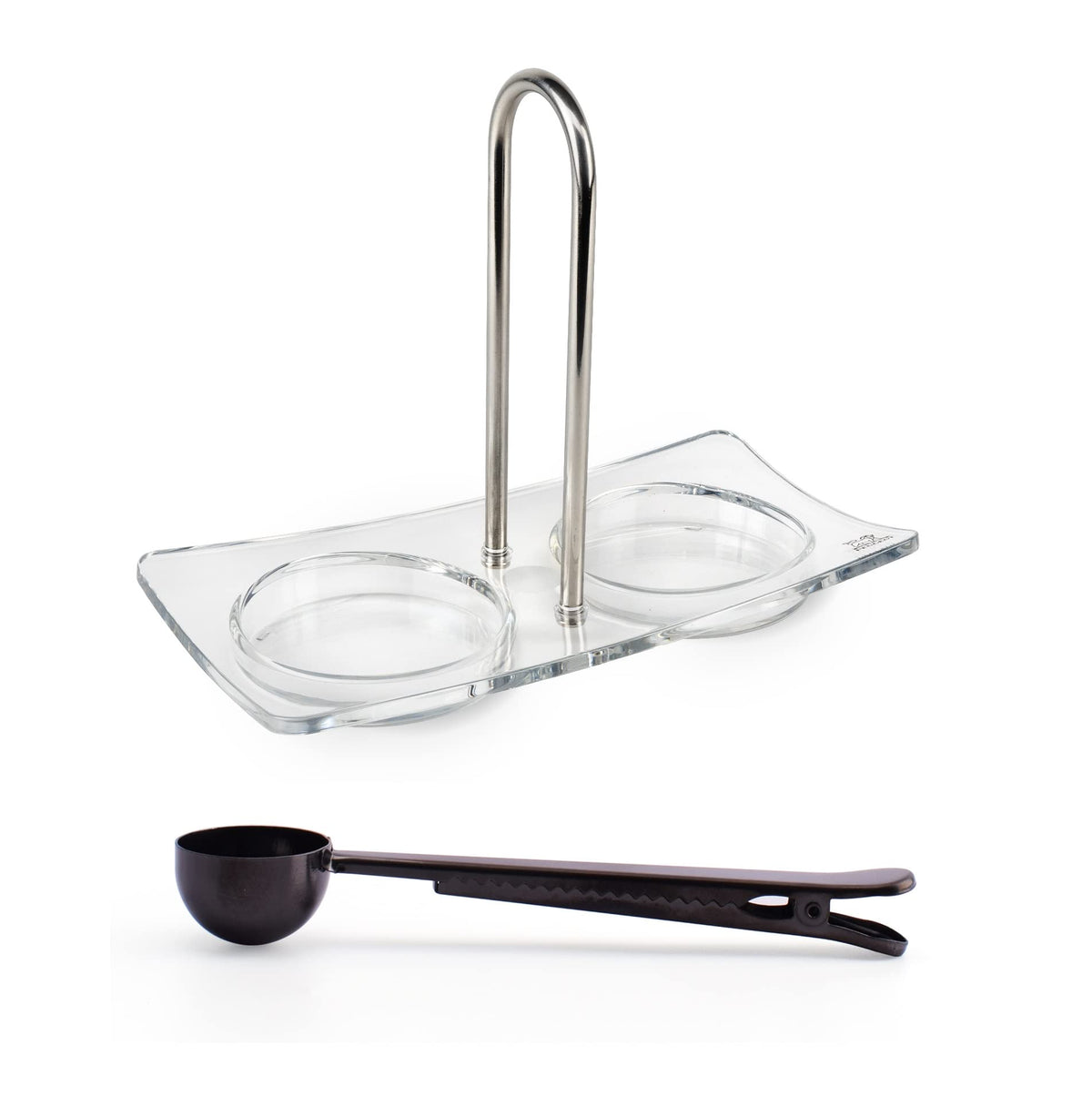 Peugeot Linea Salt and Pepper Mill Tray, Acrylic - With Stainless Steel Spice Scoop & Clip