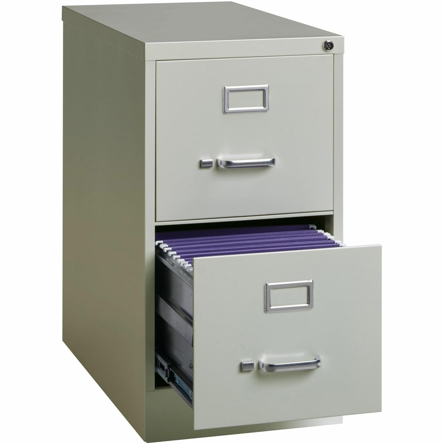 Lorell 2-Drawer Vertical File with Lock, 15 by 25 by 28-3/8-Inch, Light Gray