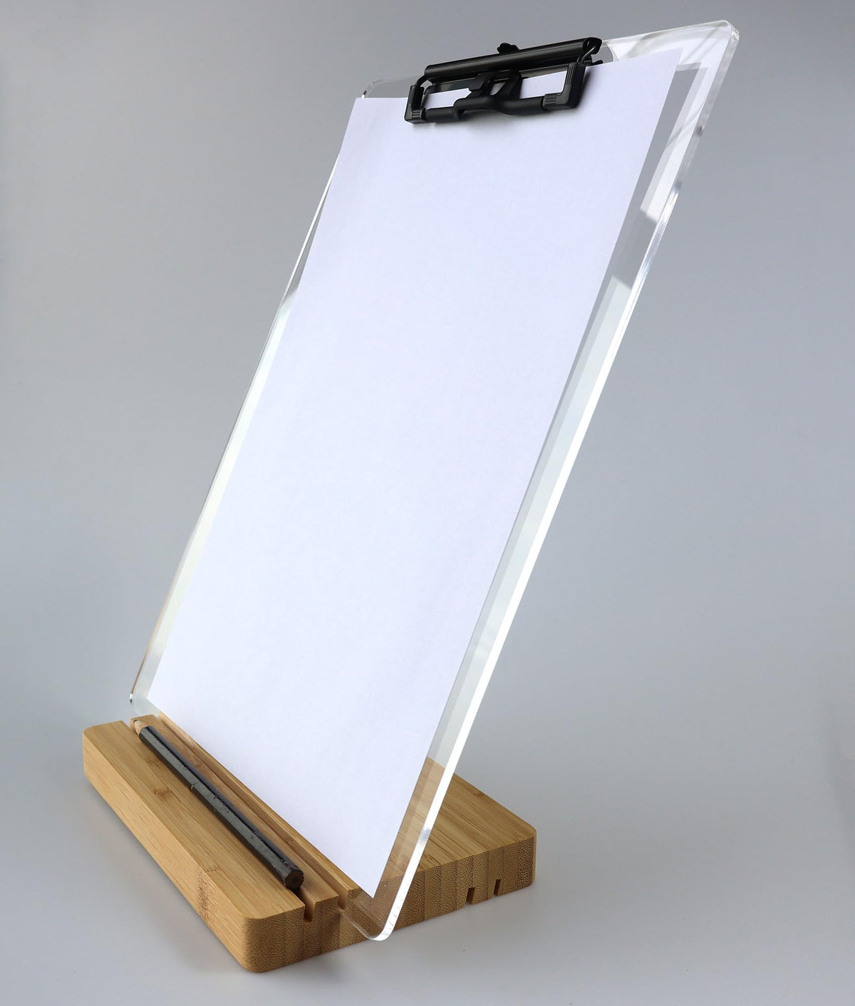 Clipboard with Stand,Clear Acrylic Freestanding Clipboard with Pen Holder,Sign Holder,Document Typing Paper Stand,Menu Display Board,Receipt Holder (8.5"×11")