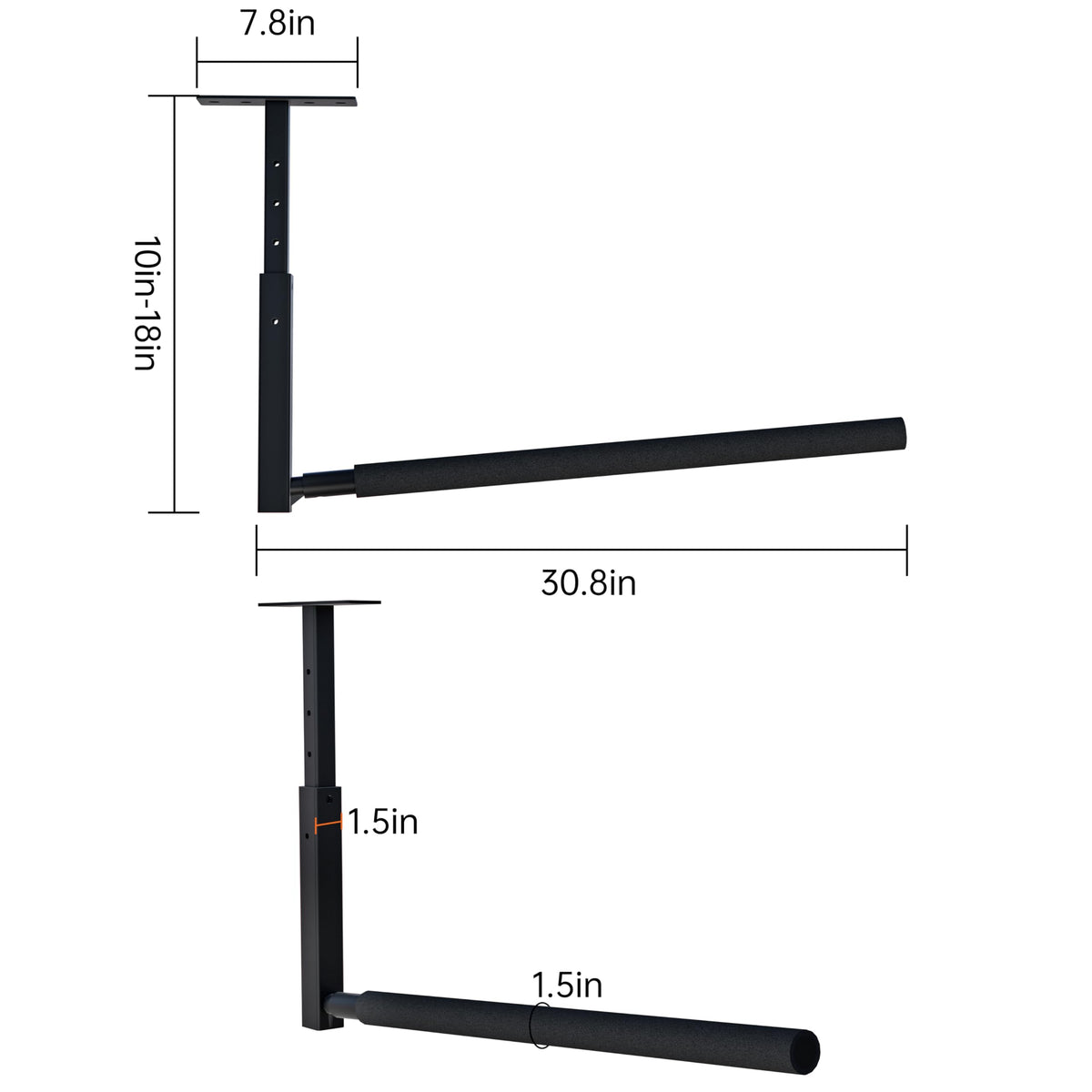 TRUSOON Adjustable Ladder Ceiling Rack, Kayak Overhead Garage Storage Rack, Garage Ceiling Storage for Kayak, Ladder, Surfboard, Snowboar Overhead Hanger, Holds 150 lbs, Black