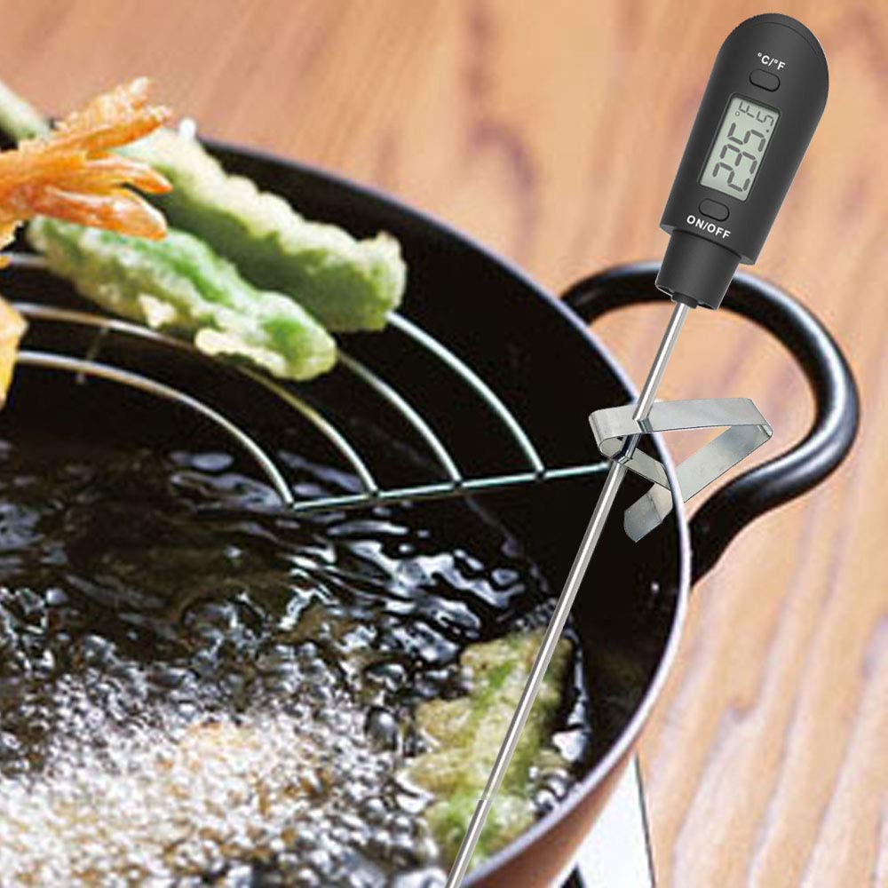 Efeng Candy Spatula with Thermometer Built in and Pot Clip – Fast Instant Read Digital Spatula Thermometer for Candy Making,Chocolate,jams,syrups with BPA Free Silicon Spatula