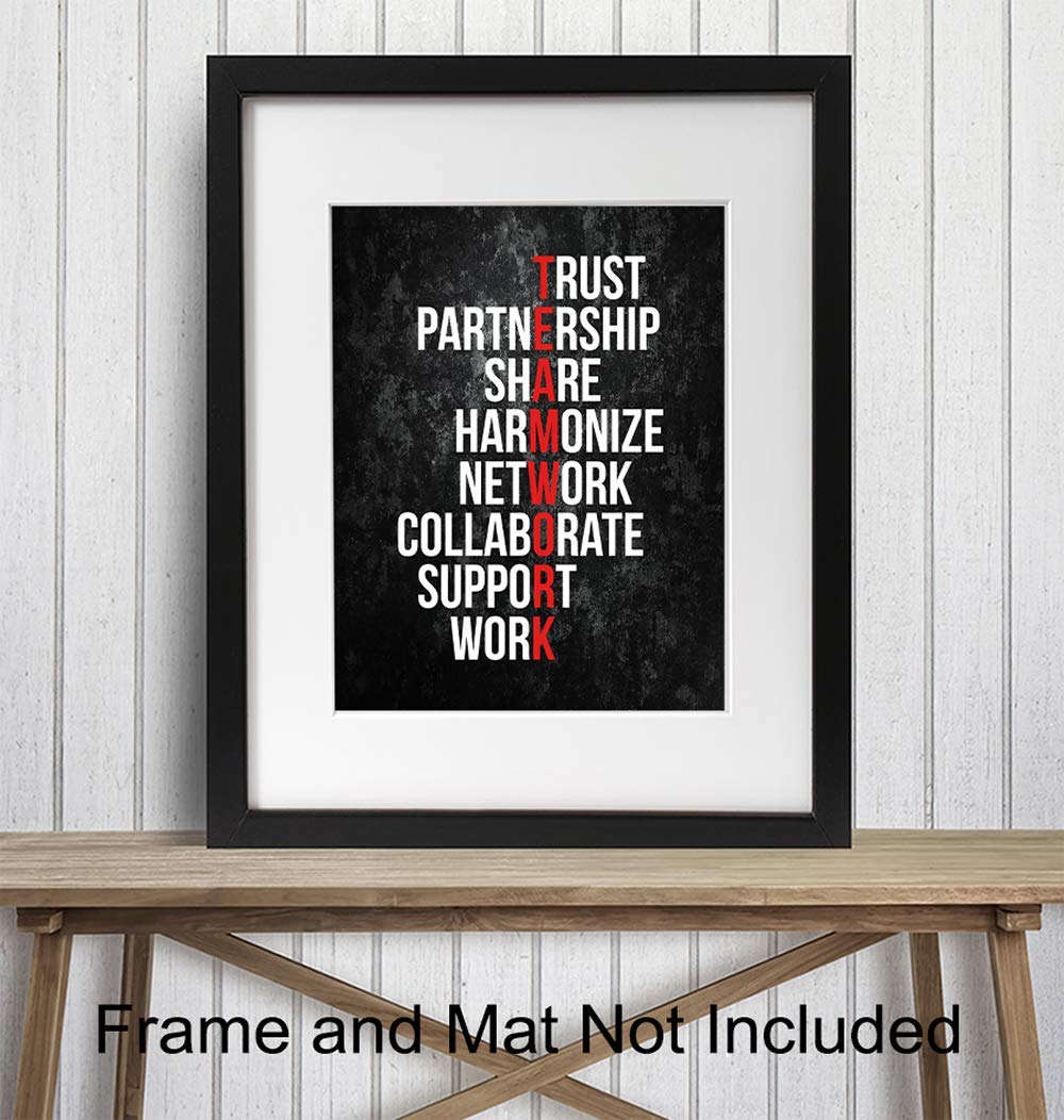 Motivational Office Wall Art Decor - 8x10 Decoration for Business, Home, Apartment - Great Inspirational Gift for Entrepreneur, Executive, Manager, Team Leader - Unframed Poster Picture