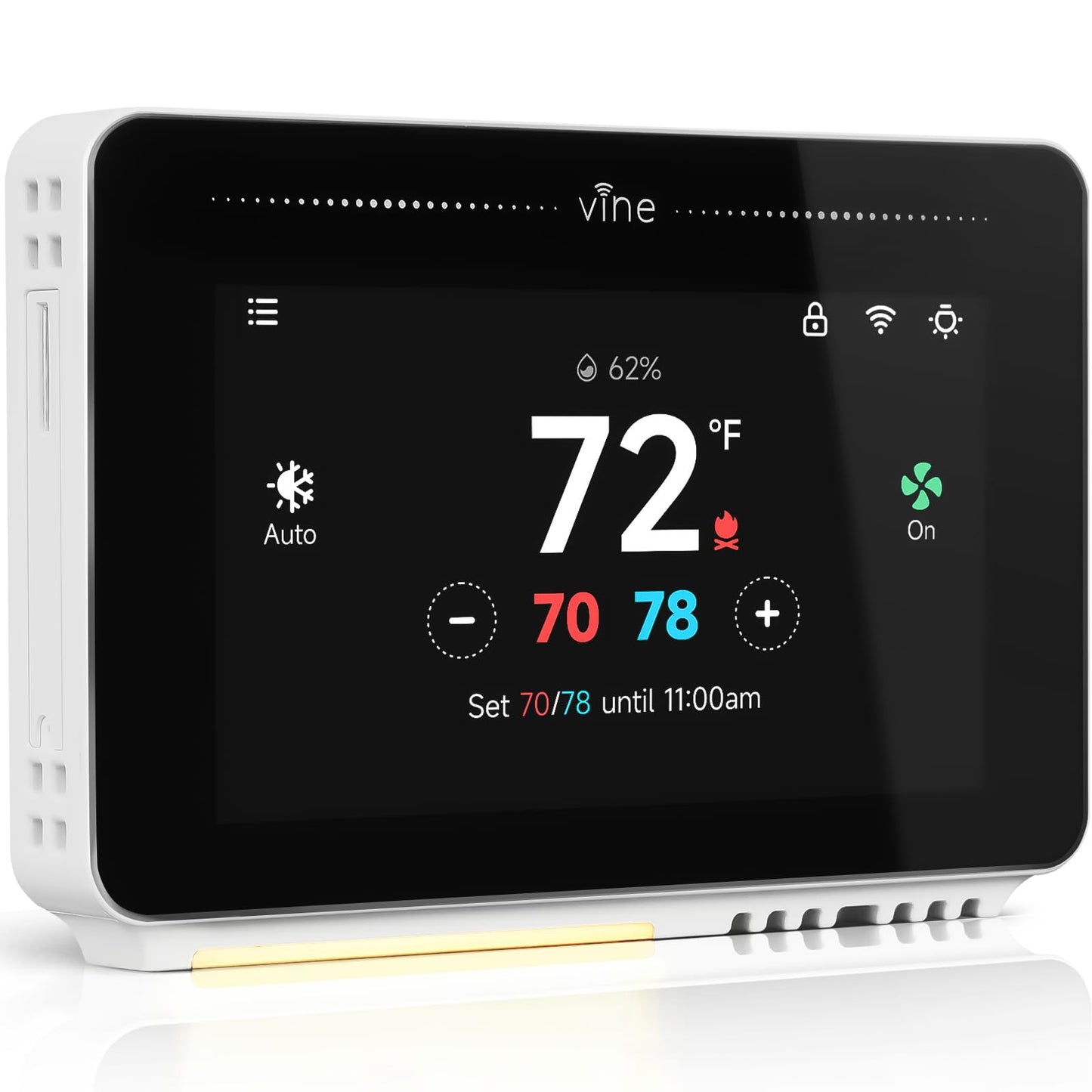 Vine Smart Thermostat for House with Nightlight, 4.3 Inches WiFi Thermostats for Home Compatible with Alexa and Google Assistant, 7day x 8period Programmable, C-Wire Required