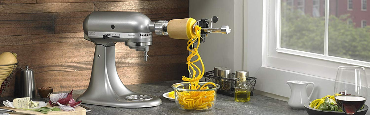 KitchenAid DRTVICE6 Combo Package Spiralizer KSM1APC Flex Edge Beater KFE5T Stand Mixer Attachment Recipe Book