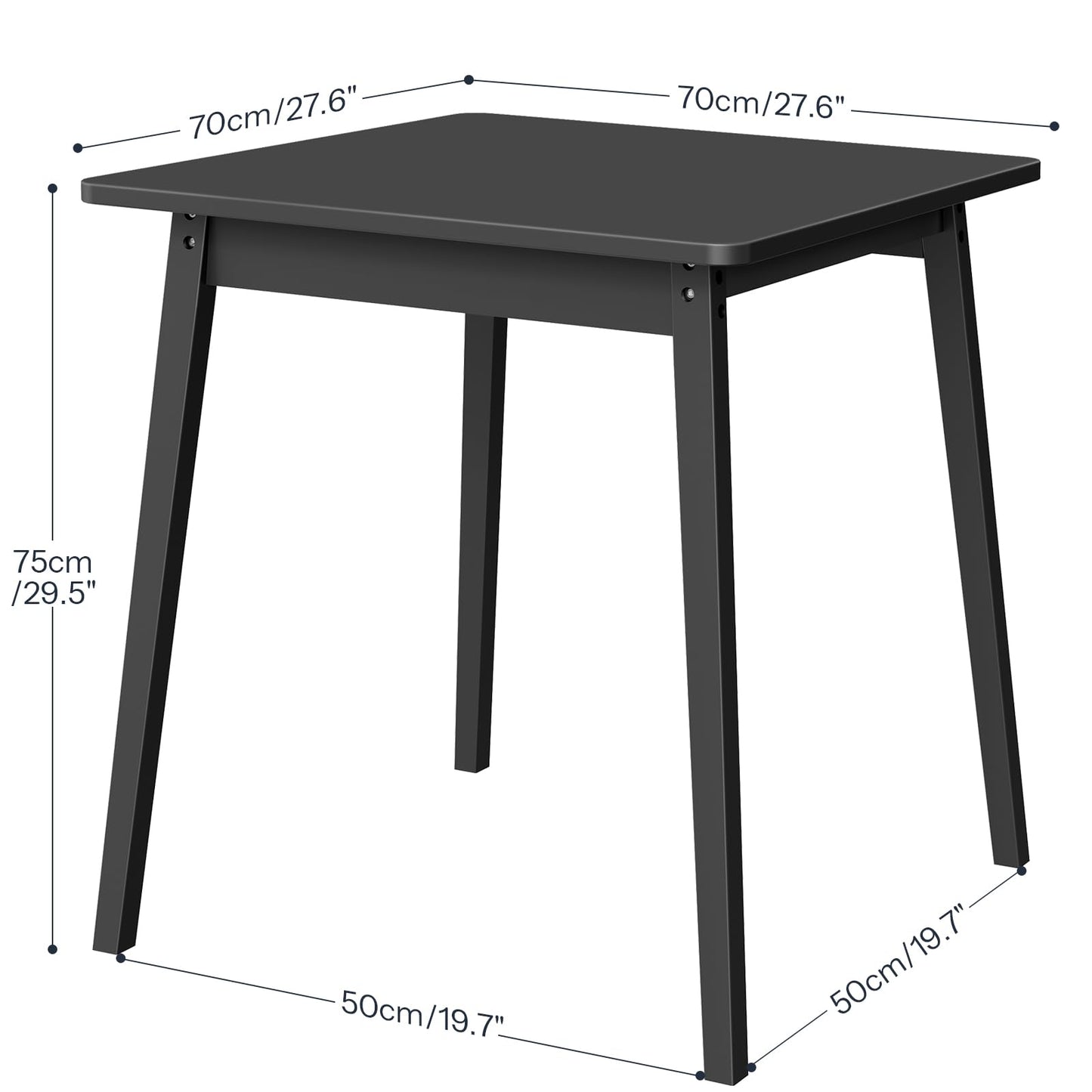 HOOBRO Bamboo Dining Table, Square Dining Table for 2, 27.6" Kitchen Table for Small Space, Writing Table, Easy to Assemble, for Dining Room, Living Room, Office, Kitchen, Apartment, Black BK70CZ01G1
