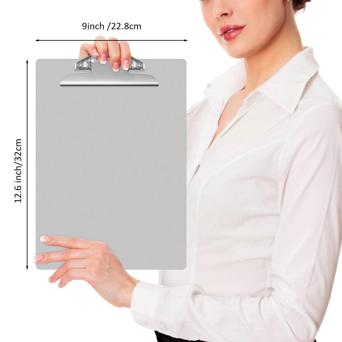 Mimorou 12 Pcs Metal Clipboard Heavy Duty Aluminum Clipboards 12 x 9 Inch Metal Clip Board with Low Profile Clip A4 Letter Size Document Holder for Office School Medical Jobsite Laboratory
