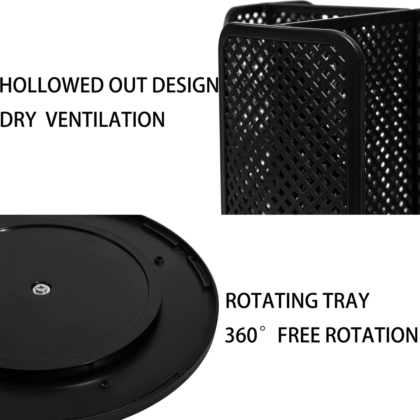 Heagoale Paper Cup and Lid Holder Plastic Cup Storage Organizer Coffee Cup Dispenser for Countertop, Breakroom, Bathroom, Coffee Station, Bar, Buffet, Kitchen Cabinet - Black