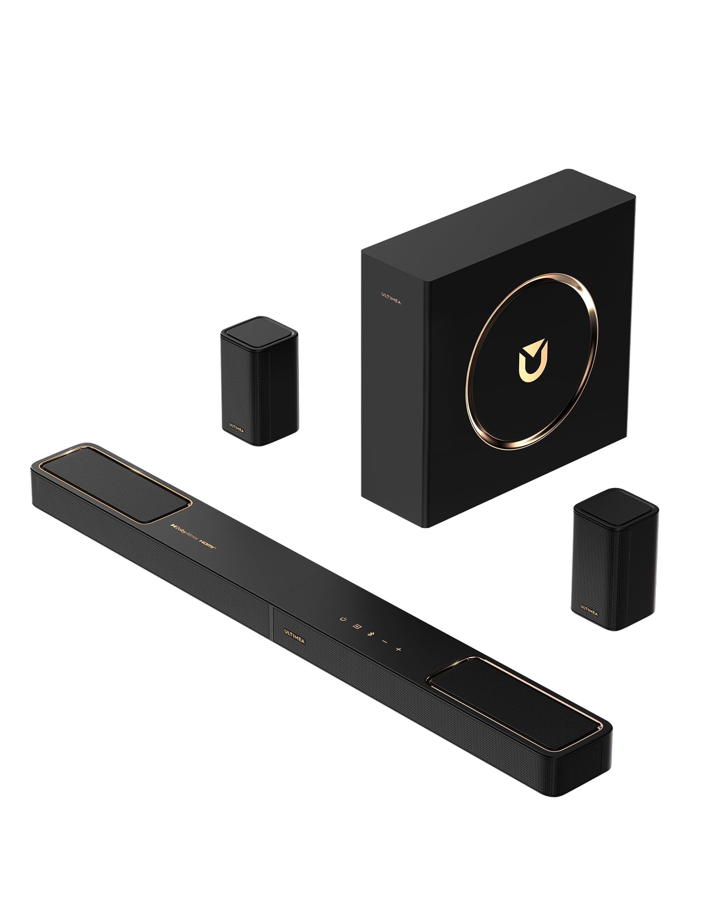 ULTIMEA 5.1.2ch Sound Bar with Dolby Atmos, Surround Sound System for TV with 2 Surround Speakers, Sound Bar for Smart TV, Soundbar for Home Theater, BT 5.4, HDMI eARC, Skywave F40 (New, 2025 Model)