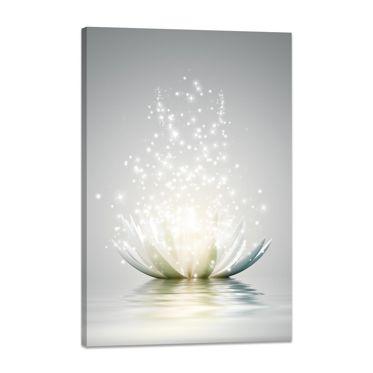 Lotus Floral Canvas Prints Art for Zen Office Decor Wall Art Meditation Pictures Modern Artwork Painting Framed Ready to Hang(16x24inch)