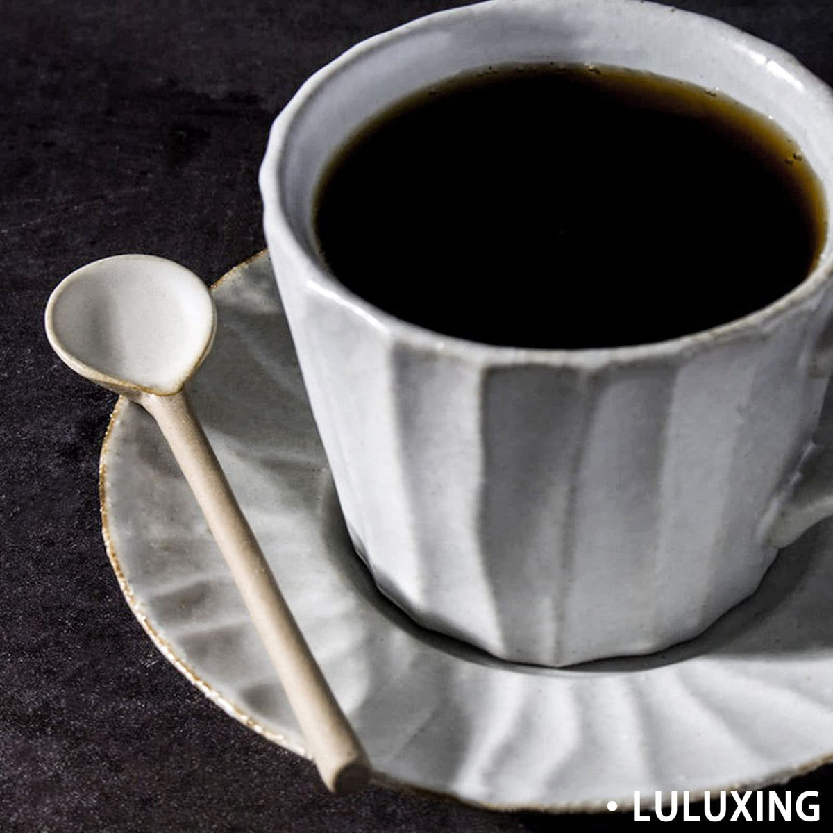 luluxing Ceramic Small Coffee Spoon 4.5inch Retro Small Porcelain Spoon Mini Teaspoons For Coffee Sugar Dessert Cute Tableware Pack of 3
