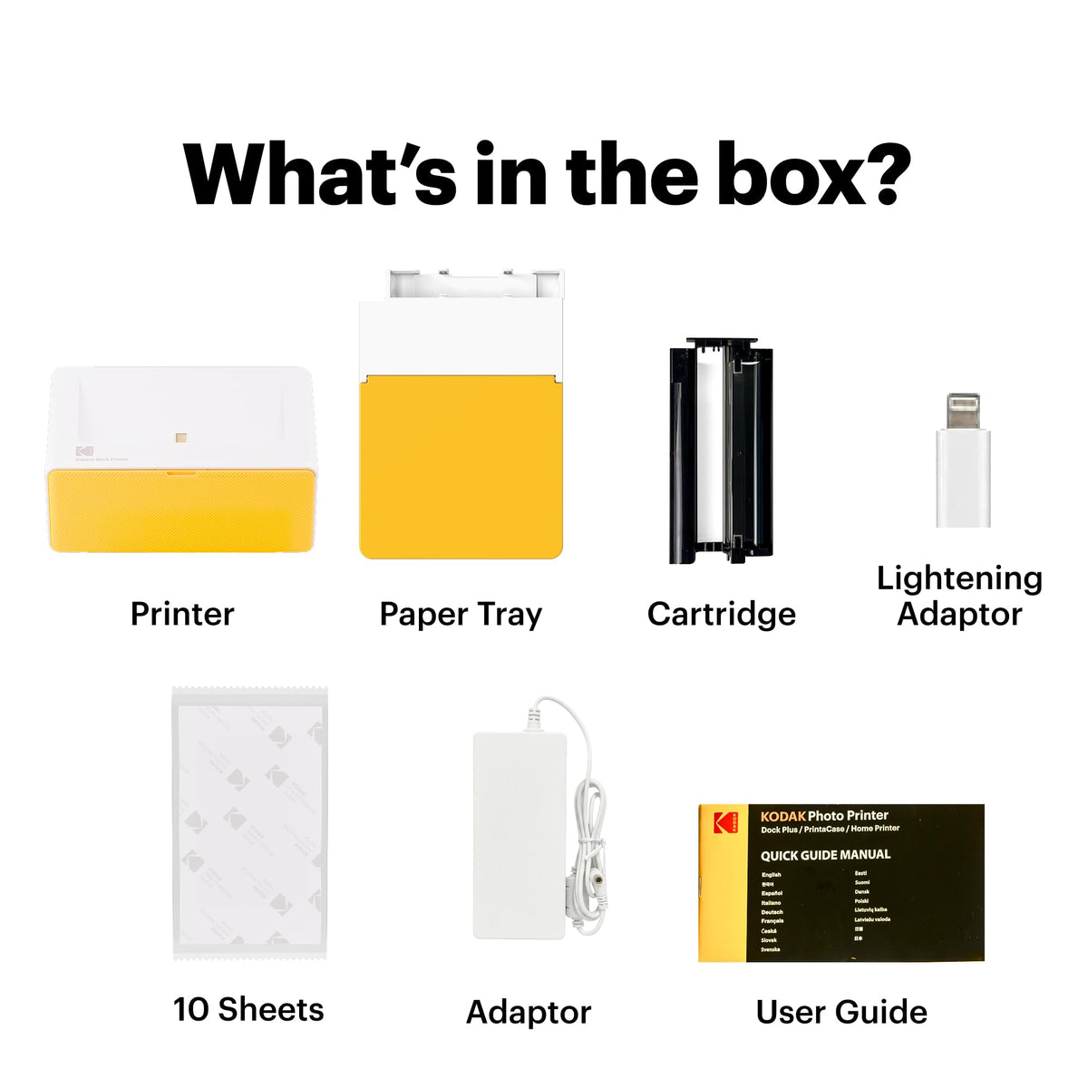 KODAK Dock Plus 4x6'' Photo Printer, 10 Sheets, Docking & Bluetooth Smartphone Printer for iPhone & Android, Instant Color Prints, 4PASS Dye Sublimation
