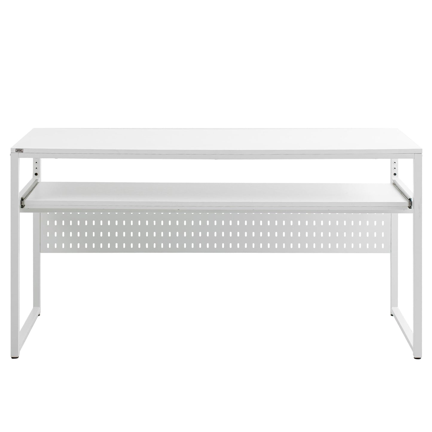 LYYL Music Studio Desk with Keyboard Tray, for Full 88 Keys and 61 Keys (Music Producer Desk) (White, 88 Keys (Without Height Adjustment Bracket)