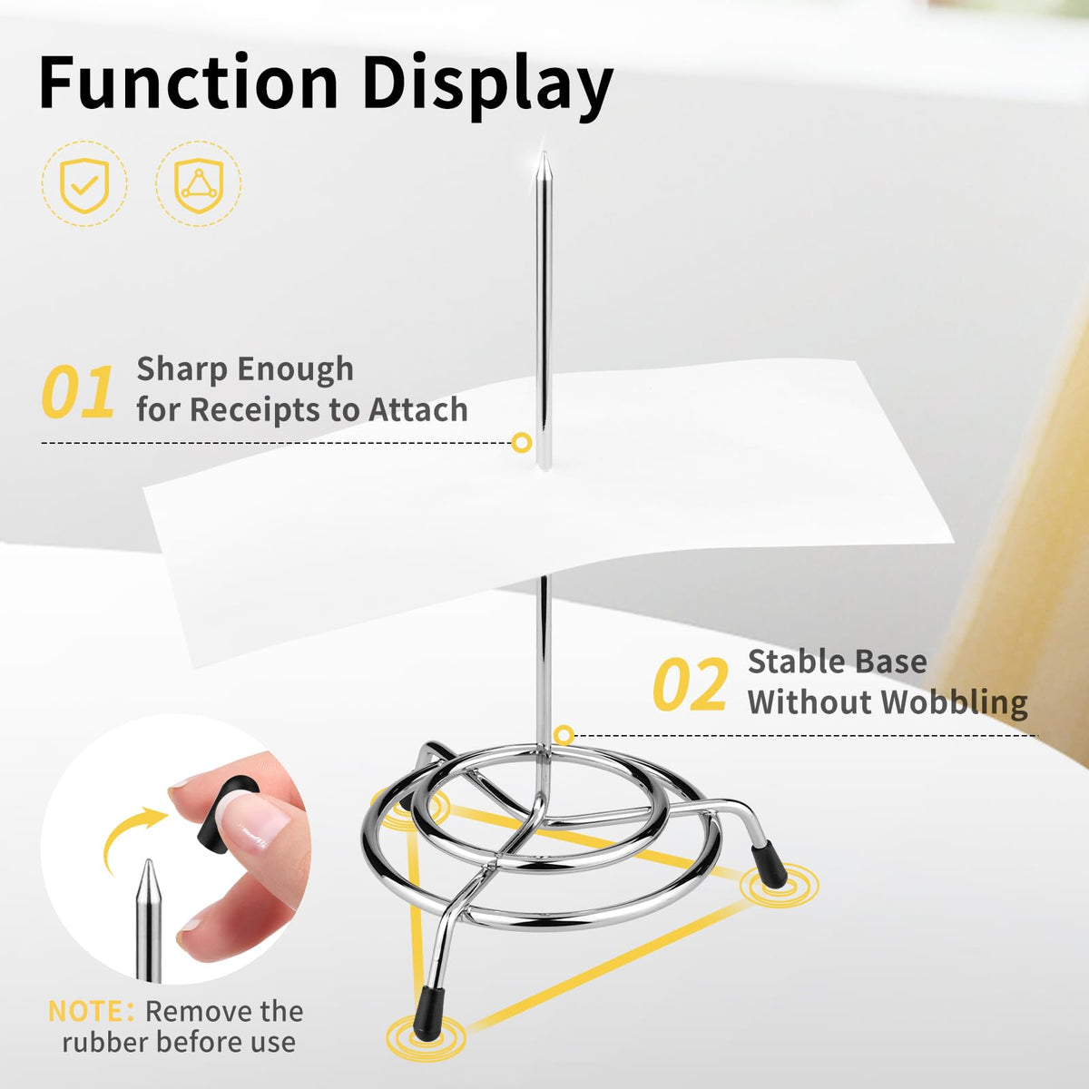 Ticket Stabber for Restaurant, 6PCS Ticket Receipt Holder Check Spindle Orders Spike for Businesses Kitchen Office Paper Notes