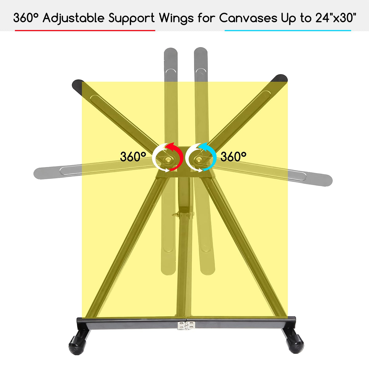 MEEDEN 4pcs Tabletop Easels, Metal Stand for Painting & Display, Aluminum Desktop Art Easel, Foldable Portable Tripod Stand for Canvas, Paintings, Photos, Books, Signs