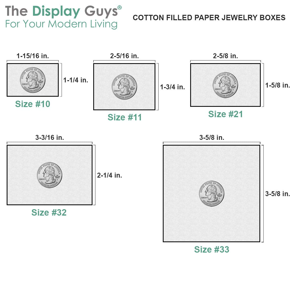 TheDisplayGuys - 25-Pack #53 Cotton Filled Cardboard Paper Jewelry Boxes Gift Case - White Swirl (5.4" x 3.9" x 1.0") - for Shipping or Storage