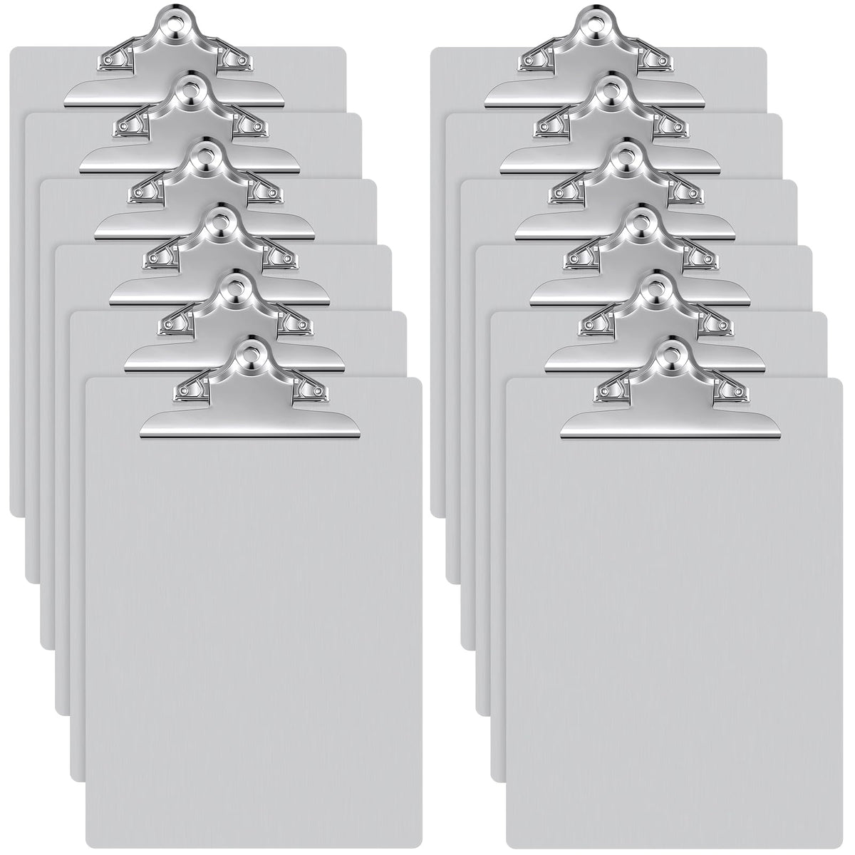 Mimorou 12 Pcs Metal Clipboard Heavy Duty Aluminum Clipboards 12 x 9 Inch Metal Clip Board with Low Profile Clip A4 Letter Size Document Holder for Office School Medical Jobsite Laboratory