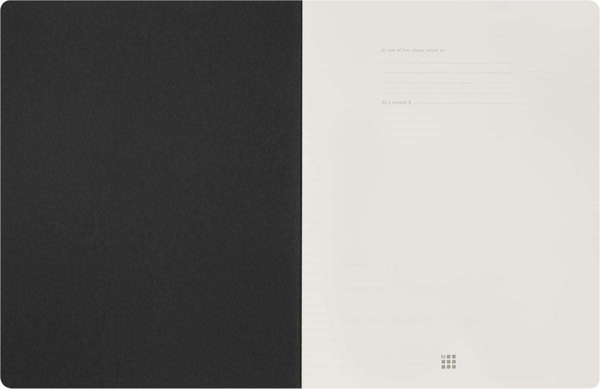 Moleskine Student Cahier Journal, Soft Cover, Plain/Blank, XXL (8.5" x 11"), Black, 120 Pages, Set of 2