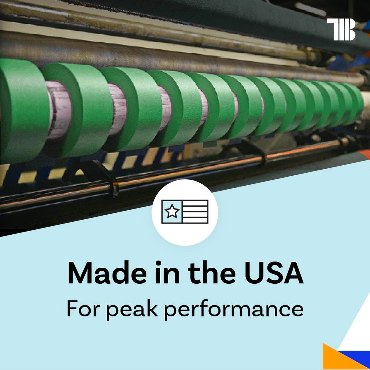 High Tack Green Painters Tape, 2 inch x 60 Yards, Case of 24 Rolls, Made in America, Clean Removal Green Masking Tape, Strong & UV Resistant