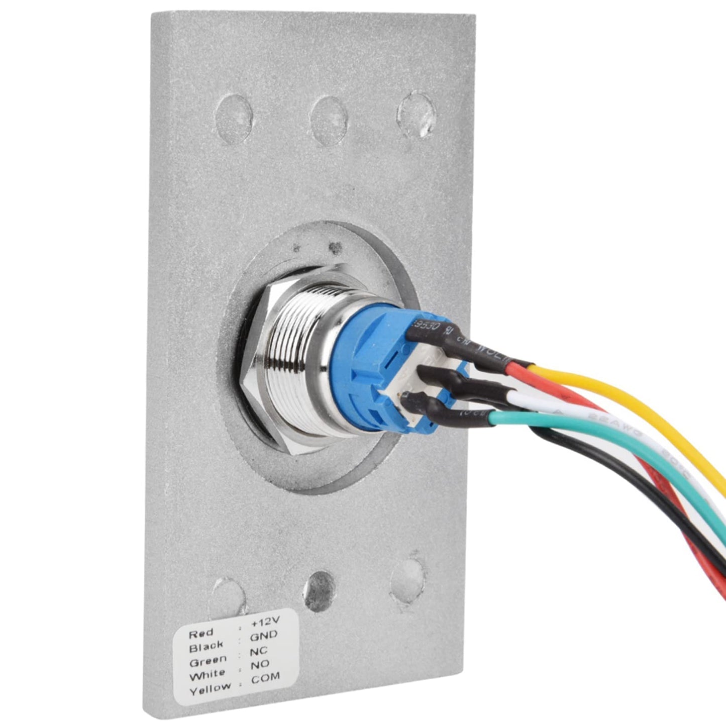 Access Control Button, Aluminum Exit Push Button Switch with LED Indicator Light for Access Control System, Metal Door Release Switch for Hollow Door Office Home Security