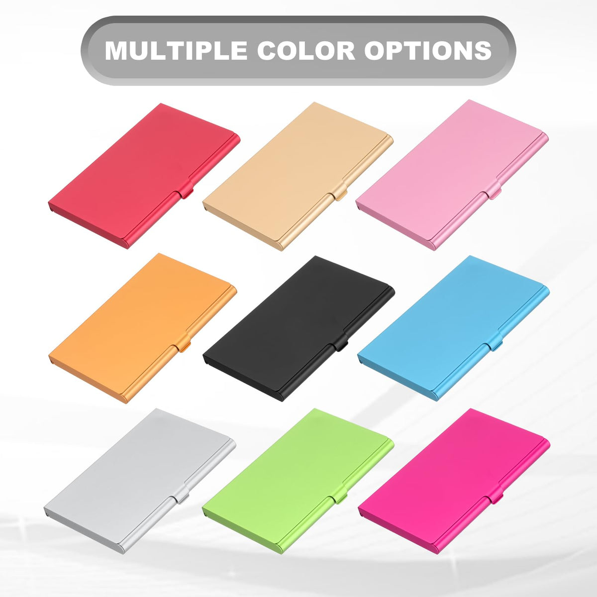 PATIKIL Business Card Holder, 5Pcs Aluminum Metal Card Case Professional Pocket Card Holder for Name Card Credit Card, Black