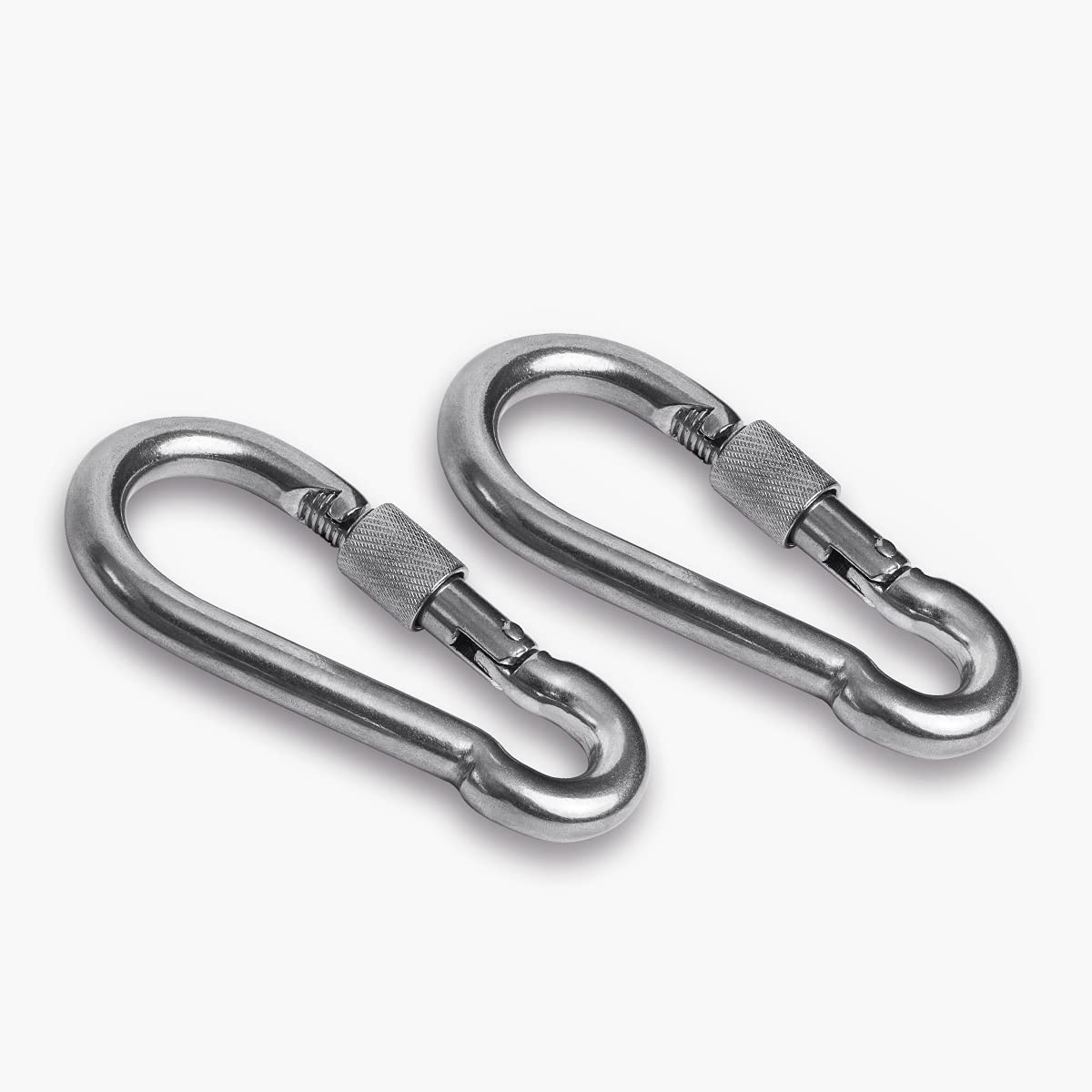 2+1 Heavy Duty 304 Stainless Steel Swivel Ring Double Ended Swivel Eye Hook with SUS304 Snap Hooks for Web Tree Swing, Swing Spinner Hanger, Reliable and Safe (M8)