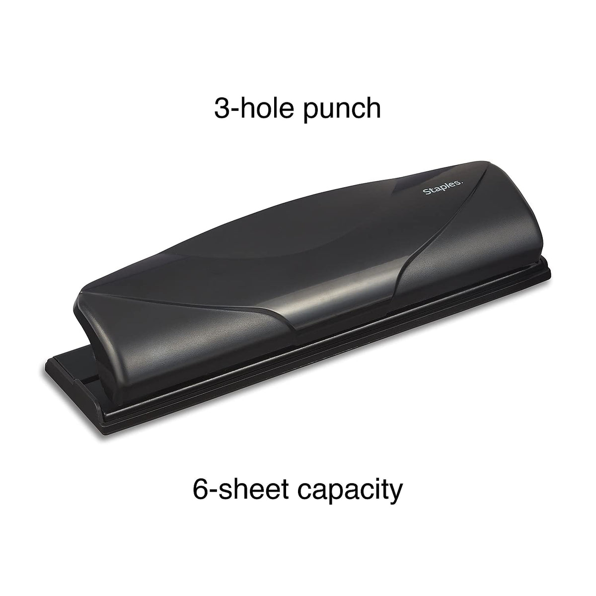 Staples Mini 3‑Hole Punch, 6‑Sheet Capacity – Portable Compact Hole Punch