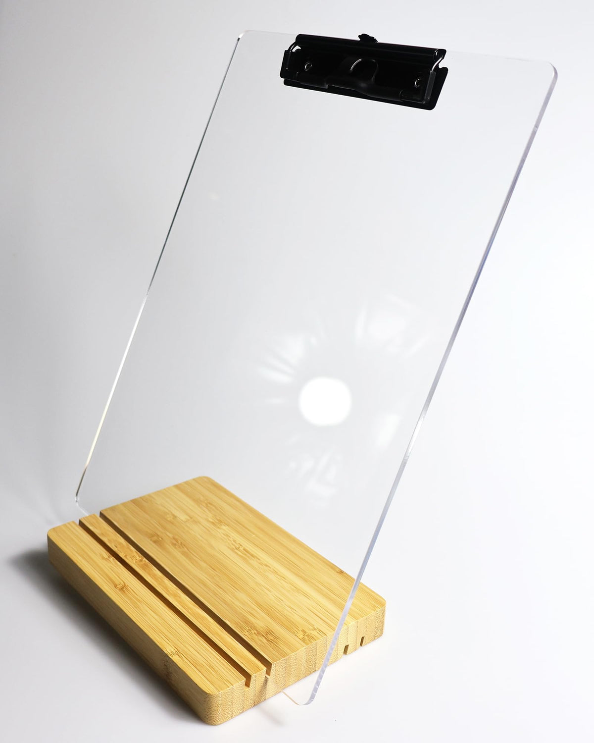 Clipboard with Stand,Clear Acrylic Freestanding Clipboard with Pen Holder,Sign Holder,Document Typing Paper Stand,Menu Display Board,Receipt Holder (8.5"×11")