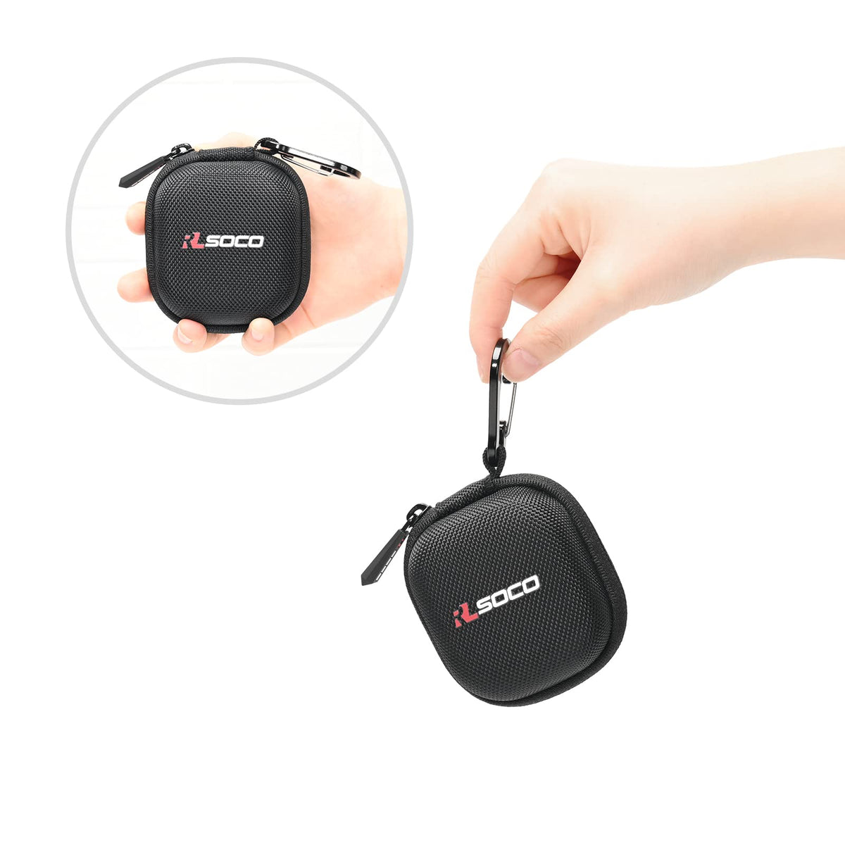 RLSOCO Hard Case for Timekettle M3 Language Translator Earbuds | Travel Organzier Case Cover Shockproof, Dustproof, Water-Resistant Storage Pouch with Sturdy Metal Hook (Case Only)