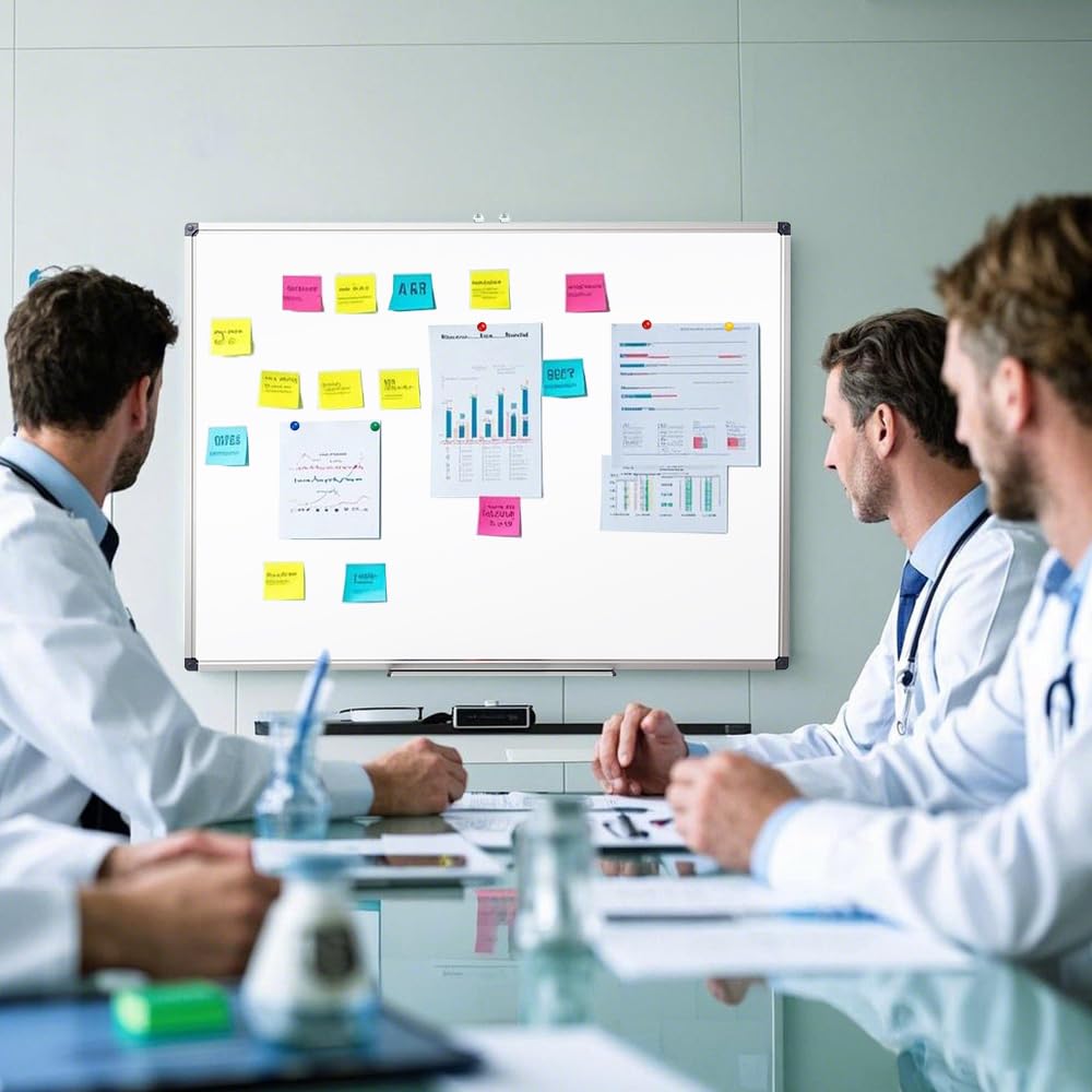 XIWODE 24x36 Inch Magnetic Dry Erase Whiteboard, Silver Aluminum Frame Wall-Mounted, No Ghosting Anti-Stain Easy Clean for Home School Office Conference Room