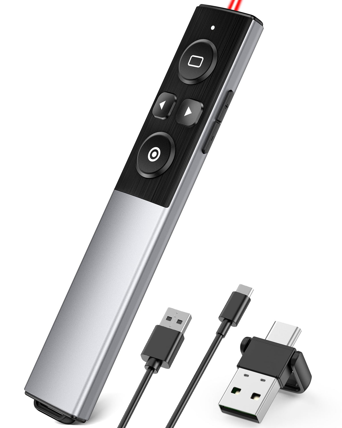 Wireless Presentation Clicker- Clicker for Powerpoint Presentations- Rechargeable Presentation Remote, Slide Advancer for Keynote/PPT/Mac/PC/Laptop
