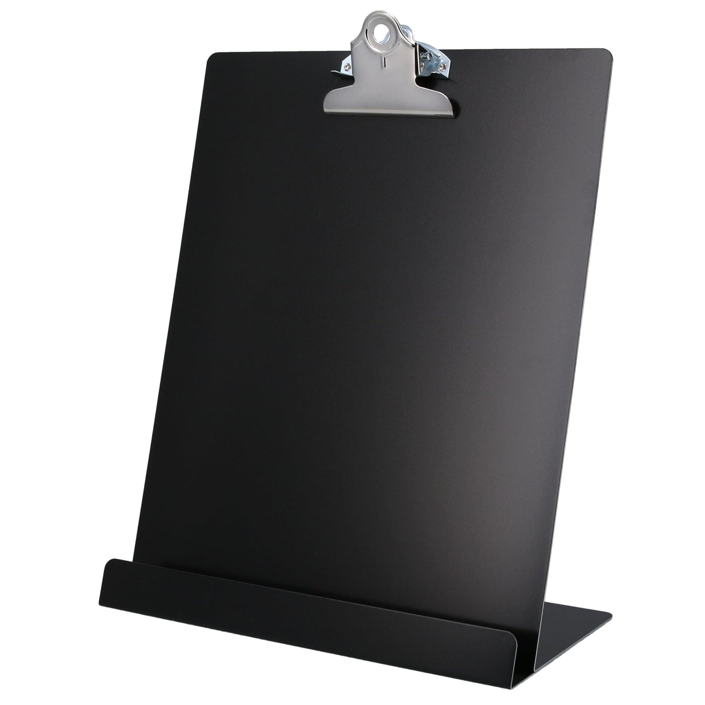 Saunders Free Standing Clipboard & Tablet Stand - Durable Black Recycled Aluminum Desktop Document Holder for Office, Teachers & Students - 1" Clip Holds 8.5x11 Letter Size Sheets, Lightweight
