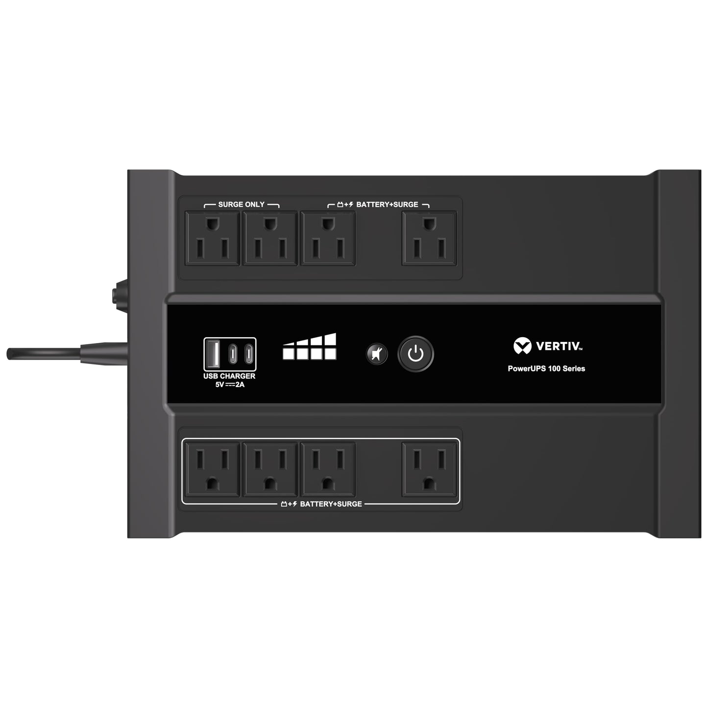Vertiv Liebert PowerUPS 100 UPS, PST6-1100LVMT, 1100VA/670W 120V Standby Power, 8 Outlets, Battery Backup with Surge Protection, USB C+A Charging, 3 Year Warranty, User Replaceable Batteries