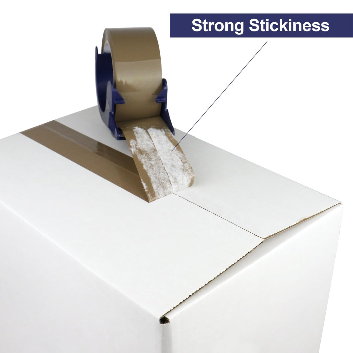 BOMEI PACK 6 Rolls Silent Brown Packing Tape, 1.88" x 60 yds,Heavy Duty Packaging Carton Tape for Shipping Packaing Moving Sealing, 2.4mil Thickness, 60 Yards Per Roll with Blue Dispenser
