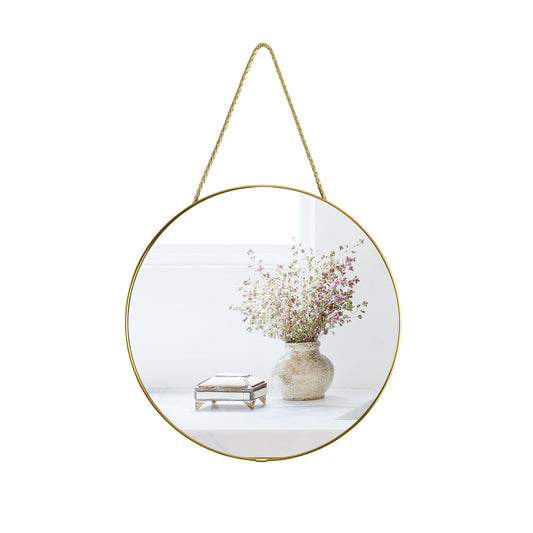 YCHMIR 11.8-inch Small Round Wall Mirror, Gold Bathroom Mirror