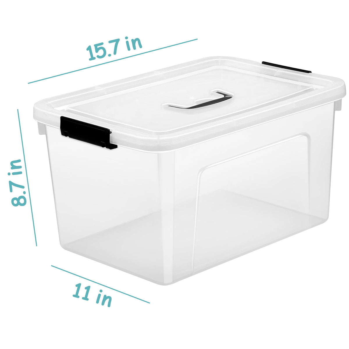 JUJIAJIA 19 Quart Plastic Storage Bins with Lids, 6-Pack Stackable Clear Storage Organizing Box with Handle
