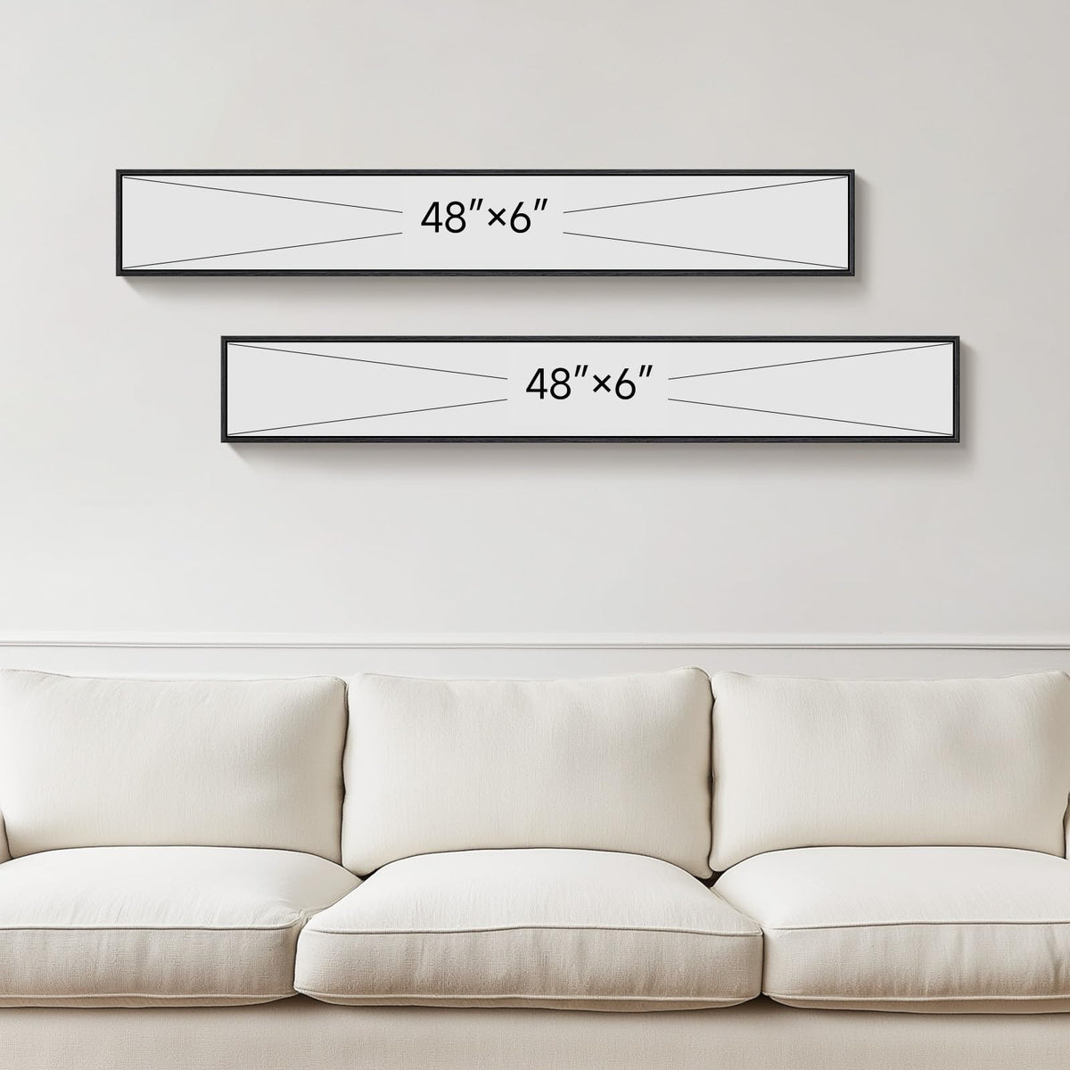 Long Narrow Framed Green Vertical Abstract Wall Art Set, 2 Piece Modern Canvas Prints Paintings Artwork for Walls, Green White Minimalist Pictures for Living Room Bedroom Entryway Hallway Wall Decor