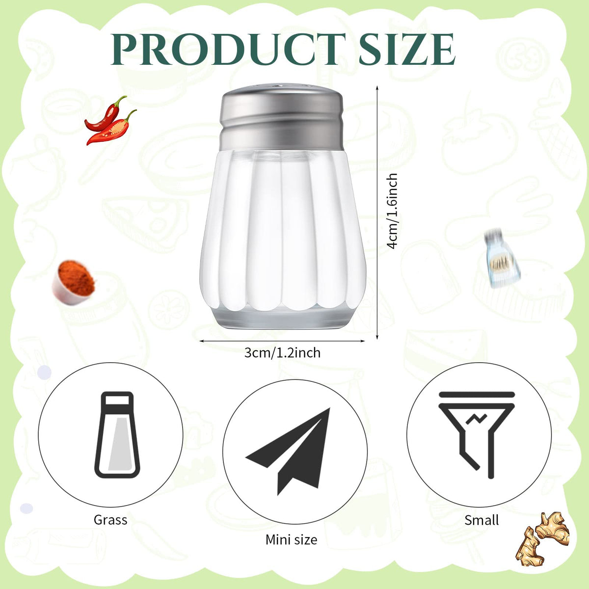 100 Pack Mini Salt and Pepper Shakers Bulk Glass Salt and Pepper Holders Small Clear Parmesan Cheese Spice Shaker Tiny Retro Style Dispensers with 10 Plastic Mini Funnels 100 Tags 100 Ropes