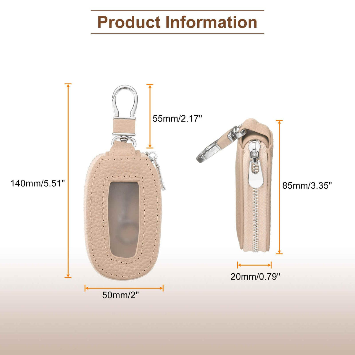 HARFINGTON 2Pcs Universal Premium Car Key Fob Case Genuine Leather Key Fob Protector Cover Smart Key Fob Holder for Remote Key Fob, Pink
