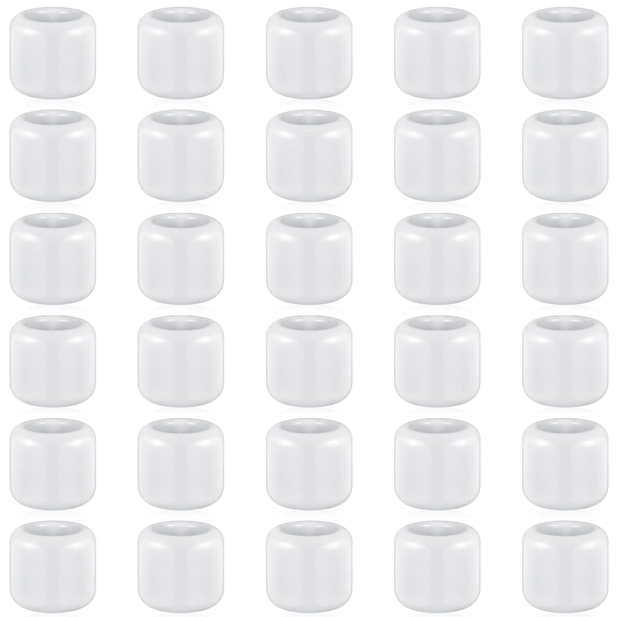 Suclain 20 Pcs 0.7 Inch Chime Candle Holder Small Candle Holders Ceramic Holder for Rituals, Spells, Vigil, Altar, Witchcraft, Wiccan Supplies (White)