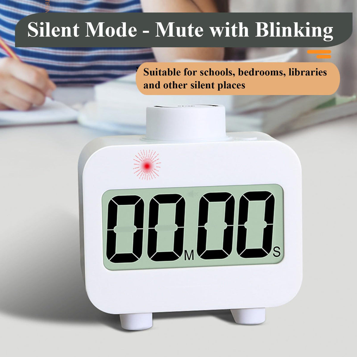 FesOuma Digital Timers, Digital Kitchen Timer for Cooking,Countdown Countup Timer for Classroom,Gym Timer Fitness with Knob Rotating,Quick Memory Presets, Automatic Standby