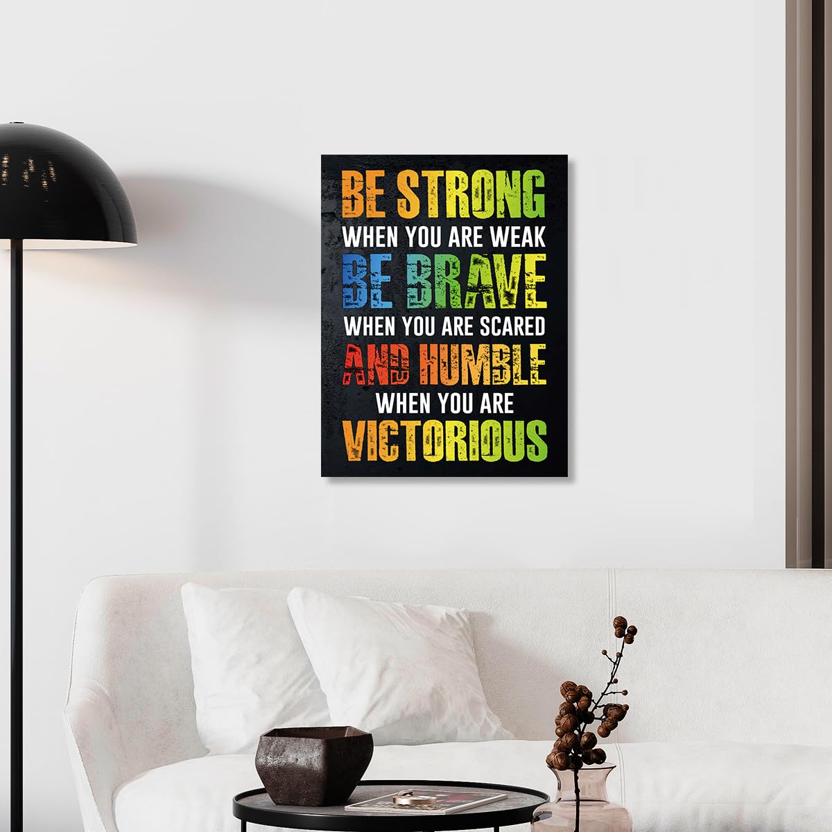 Gwisml Inspirational Canvas Wall Art,Be Strong When You Are Weak Motivational Quotes Canvas Frame Painting Prints Posters Artwork For Home Office Wall Decor