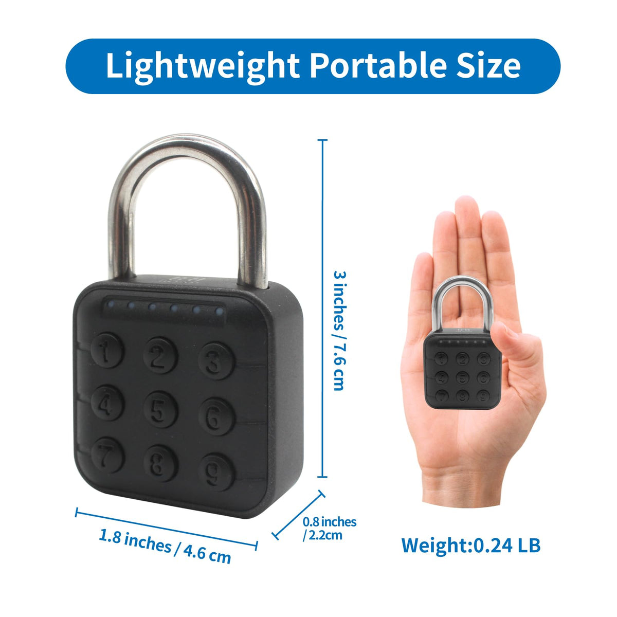 HIFAM High-Security 6 Digit Combination Padlock: IP67 Rated, Corrosion-Resistant Zinc Alloy, Anti-Corrosion, for Gym/School/Travel, Privacy Safe, Supports