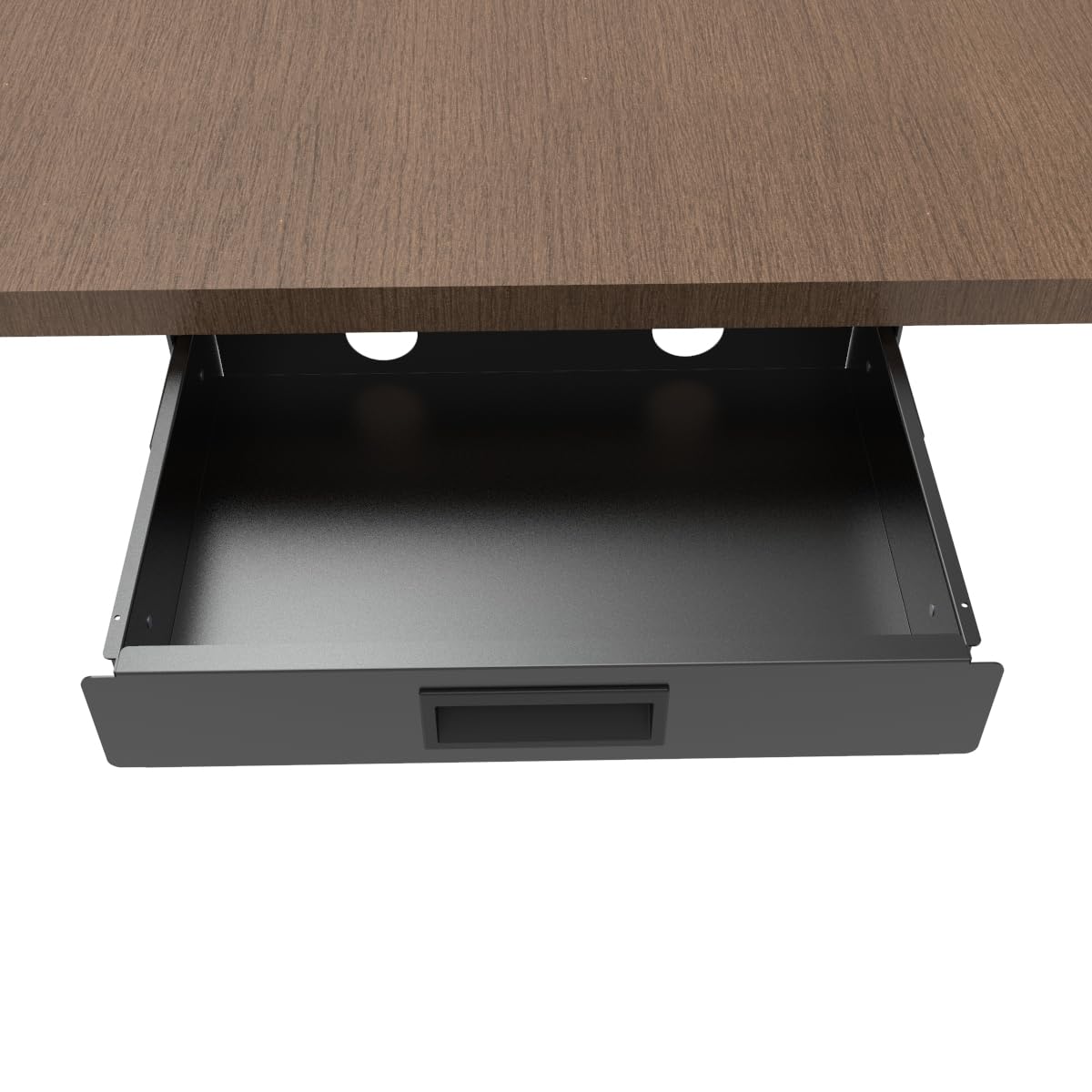 QiaoYoubang 13 Inch Wide Under Desk Sliding Drawer- Pull Out Storage Organizer with Handle at office or home for Sit Standing Workstation, Black