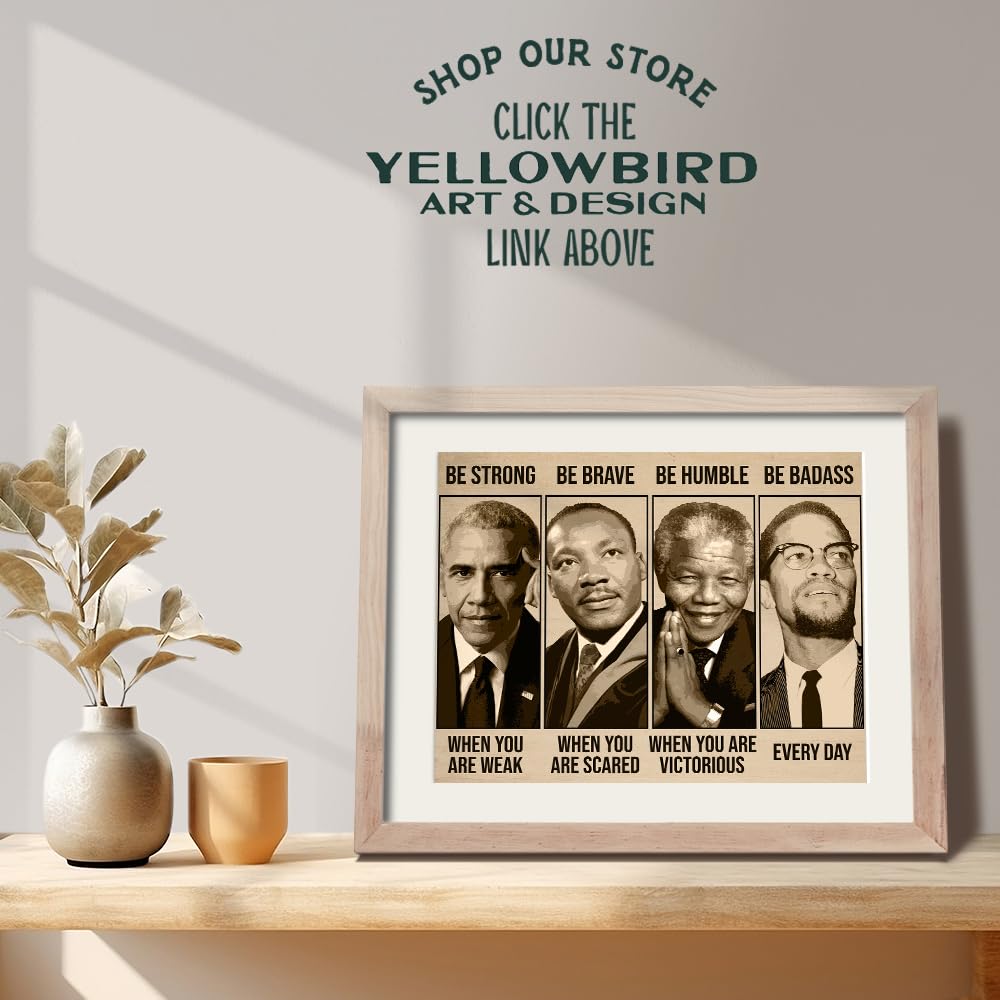 African American Inspirational Wall Art 11x14 - Black History Posters - Inspirational Figures - Black Men Motivational Quotes - Positive Affirmation Office Wall Decor - BLM Culture Art Print