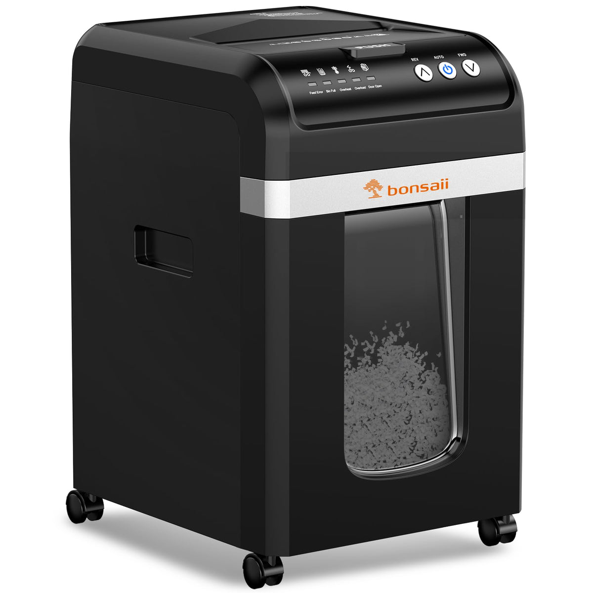 Bonsaii 200-Sheet Auto Feed Paper Shredder, 60-Min Nonstop Heavy Duty Shredders for Office, 8.1-Gal Bin, P4 High Security Micro Cut Large Commercial Paper Shredder for Business (C283-A)