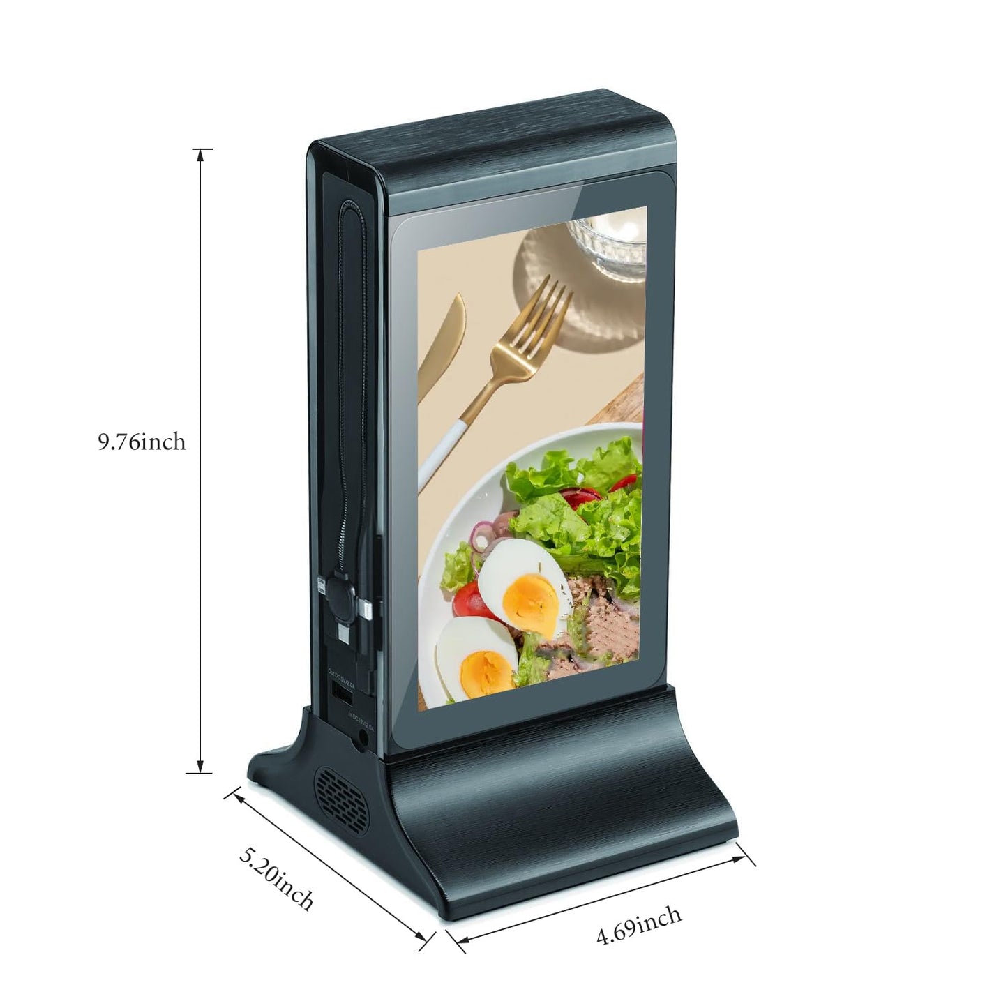 LCD Digital Signage Displayled for Businesses, Electronic Menu Board Double Touch Screen with WiFi Connection,Advertising Display High-Capacity Portable Charging for Bars, Hotels, Public Areas (Black)